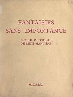 cover image of Fantaisies sans importance